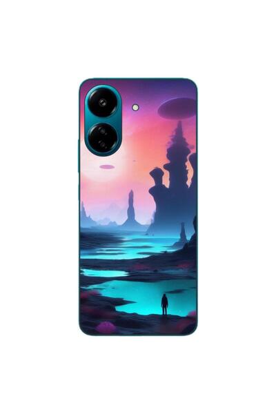 OEM Case compatible with Xiaomi Redmi 13C 4G Silicon Gel Tpu Model Mystic Planet