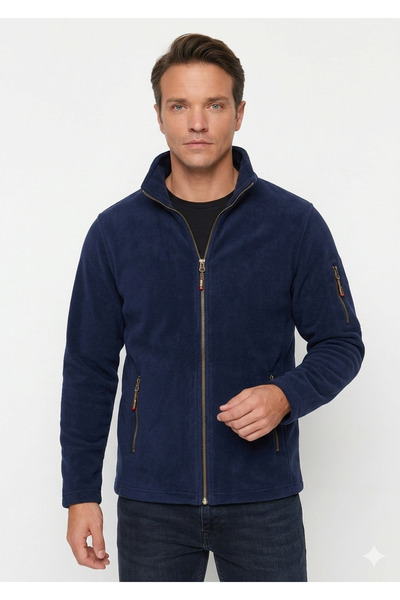 PandaForma Navy Blue Unisex Pocketed Fleece