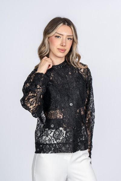 MissVina Alessa Bohemian Tulle Lace Long Sleeve Jacket Blouse 8637