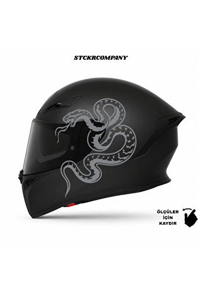STCKRCO Yılan Kask Sticker – Motor Kaskı İçin Premium Snake Yılan Sticker
