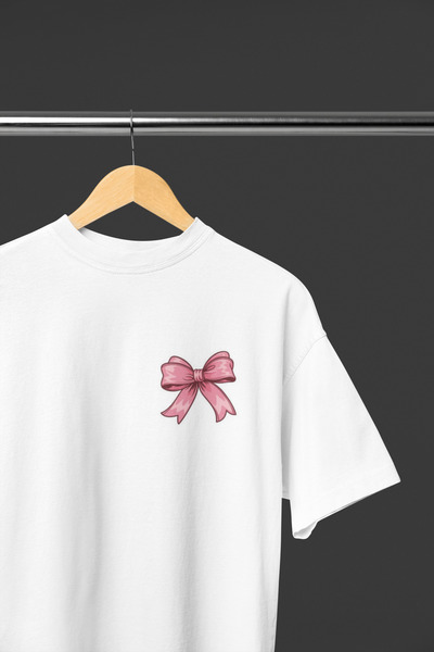 MAGORS Cherry and Bow Printed Coquette Colorful Floral Pattern Crew Neck T-Shirt