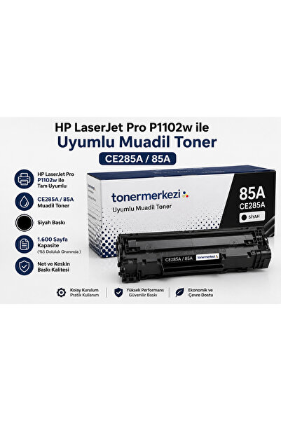 HP Laserjet Pro P1102w ile Uyumlu Muadil Toner / CE285A / 85A