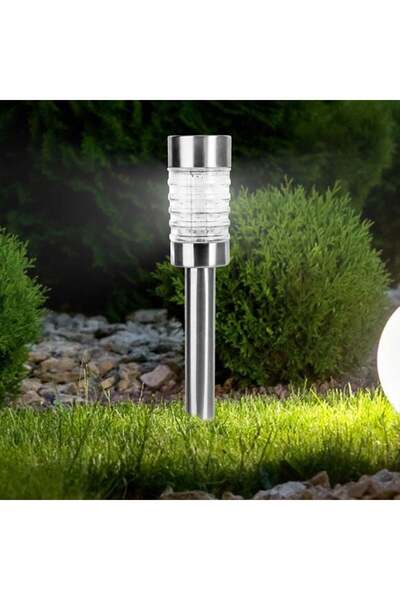 OEM Lampă solară LED pentru grădină, argintie, 43cm, stick exterior, fără cab...