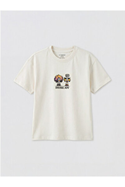 LC Waikiki New Season Gray Crew Neck Printed Boys' T-Shirt