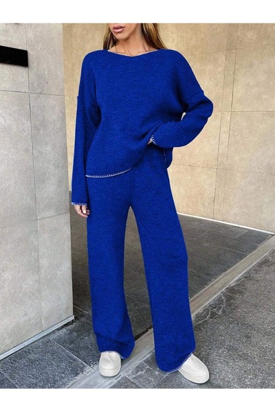 Iuliashop Knitted Set with Taisa Blue Pants - L