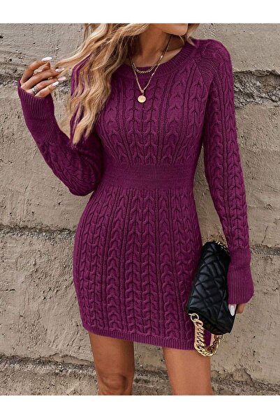 Iuliashop Rochie tricotată scurtă Ebke Violet - M