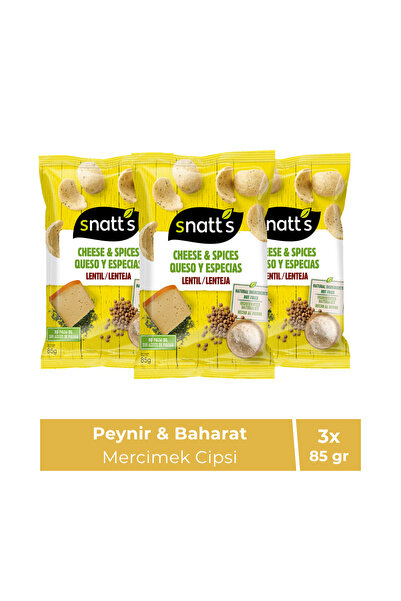 Snatt's Mercimek Cipsi Peynir & Baharat Aromalı 85 GR X3 Adet
