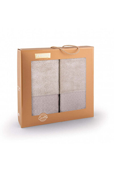 Zwoltex Artdeco Beige towel Top Bottom Set 50x90+70x140 450GSM