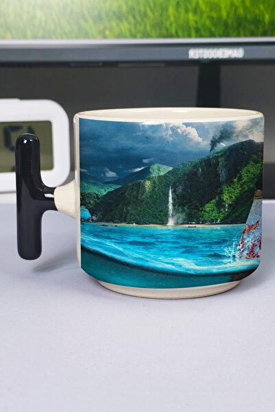 ZipZap Far Cry Printed Ceramic Luxury Mug (1 Piece) T-Shaped Special Black Ha...