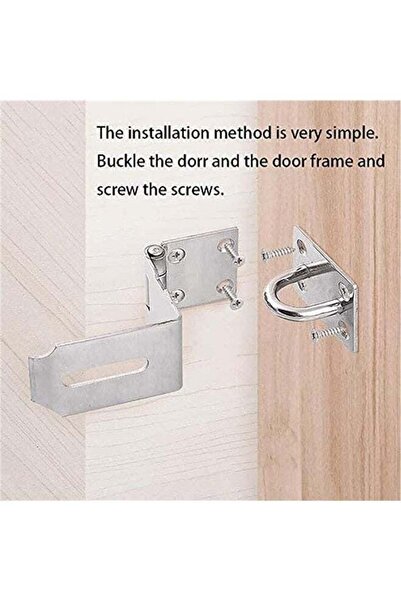 Generic 4 Inch Door Hasp Latch 90 Degree, Stainless Steel Safety Right Angle ...