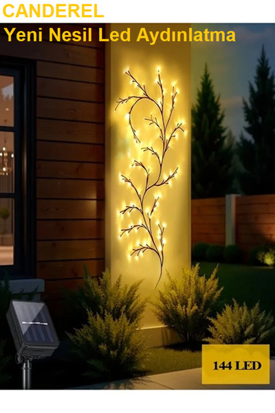 Canderel Yeni Nesil Kumandalı 144 LED Dış Mekan Ağaç Sekilli Dekoratif Balkon...