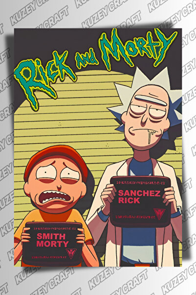 Kuzey Craft Rick And Morty Metal Poster Duvar Tablosu Özel Tasarım Hediye Par...