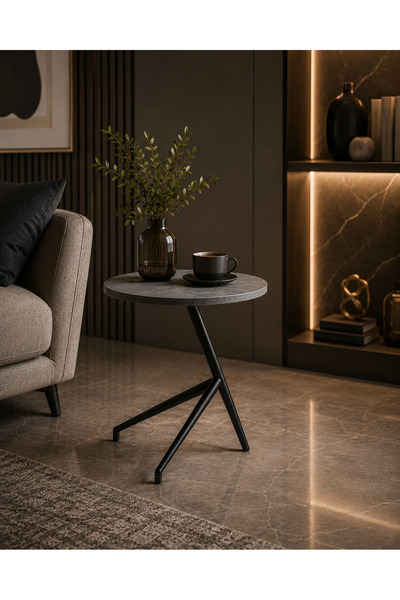 N.zone Luxurious Marble Surface Sturdy Metal Frame Side Table Coffee Table wi...