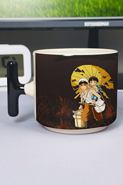 ZipZap كوب فاخر من السيراميك مطبوع عليه تصميم Grave of the Fireflies Anime (ق...
