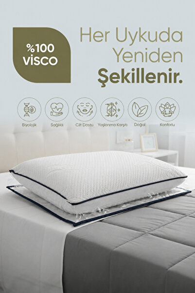 ModTheStones Premium Visco Yastık 60x40 cm | Ortopedik Hafızalı Sünger Yastık...