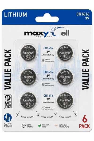Maxycell 6 Adet 1616 CR1616 DL1616 3V Lityum Düğme Pilleri