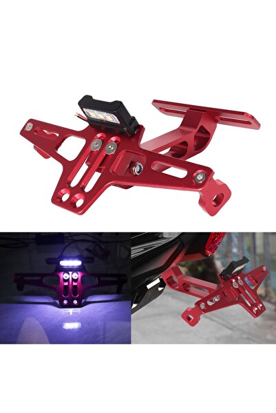 Choice9 red with light Motorcycle Rear License Plate Mount Holder Aluminum Al...