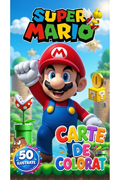 Disney SUPER MARIO COLORING BOOK 50 ILLUSTRATED A4 COVERS LAMINATED