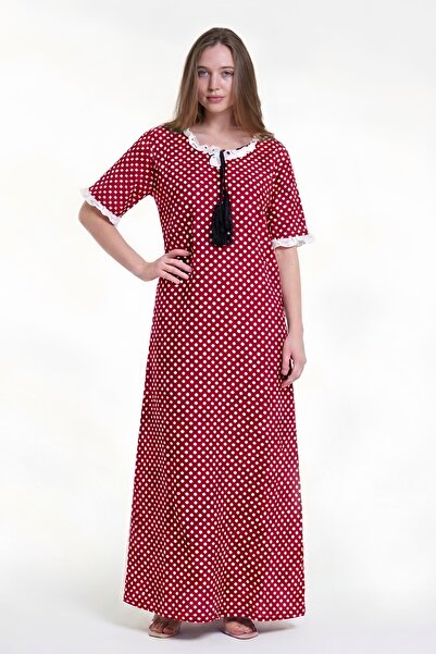 al bent al sharqieh Women's Cotton Polka Dot Dress Pajamas