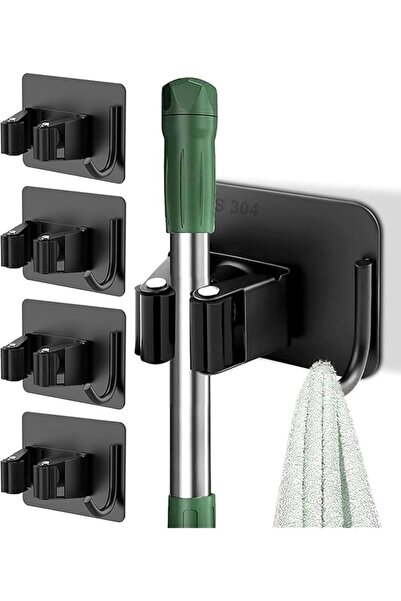The Bros 4 Mop Broom Holder Self Adhesive Stainless Steel No Drill,Tools Hold...