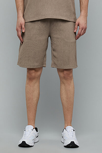 R&B Textured Shorts with Drawstring Waist