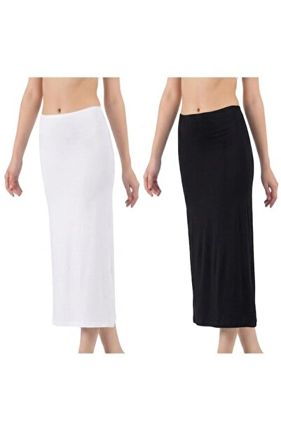 LİRONA 16975 2-Pack Women's Viscose Below Knee Long Skirt Lining Underskirt P...