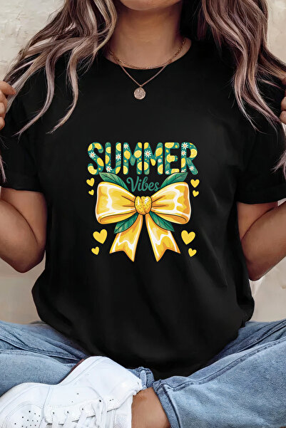 Sarah's Boutique Women's T-shirt – 100% cotton – Yellow Bow