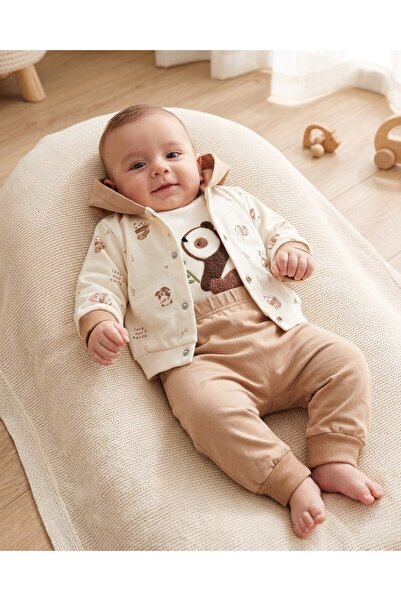voyyo kids baby Baby Boy 3-Piece Seasonal Hooded Koala Detailed Cute 3-Piece ...