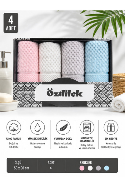Özdilek BRİGHT 4LÜ KUTULU HAVLU