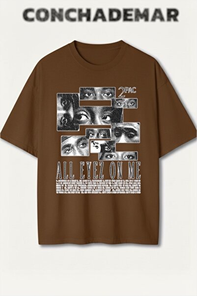 Vordevia 2Pac Printed Colorful Oversize T-Shirt Printed Premium Oversize Cott...