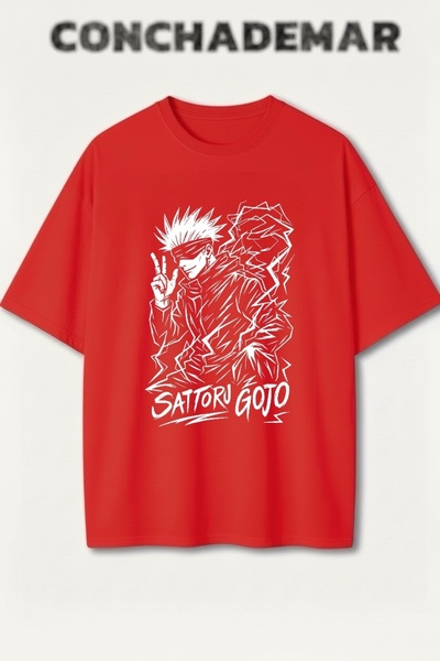 Vordevia Sattoru Gojo Printed Colorful Oversize T-Shirt Printed Premium Overs...