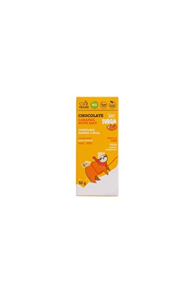 Super Fudgio Ciocolată organică cu caramel sărat, 50 g