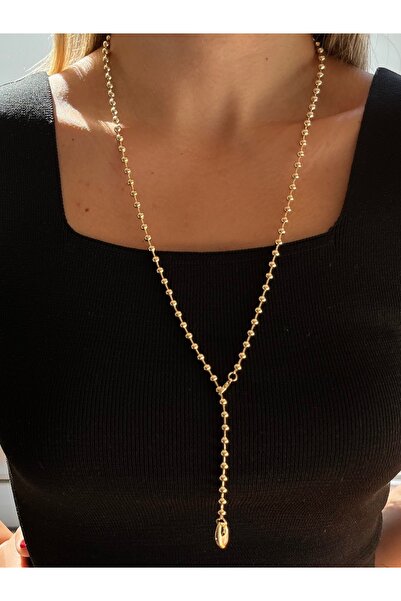 Twinssis Accessories Gold Women's Y Model Necklace with Elevator Design