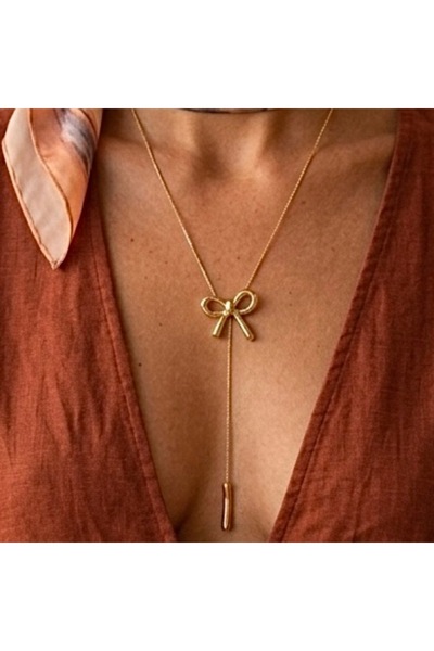 Twinssis Accessories Gold Women's Y Model Necklace with Elevator Design