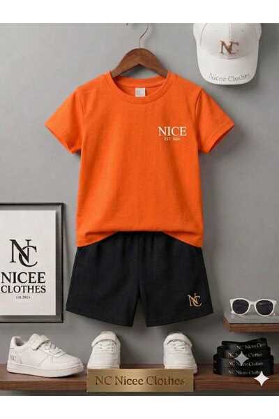 NC Nicee Clothes LETNJA DEČJA MAJICA I KRATKE HLAČE UNISEKS (BELE SA MALIM LE...