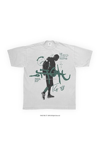 Grafftee Clothing تي شيرت ترافيس سكوت أوتوبيا مطبوع للجنسين مقاس كبير