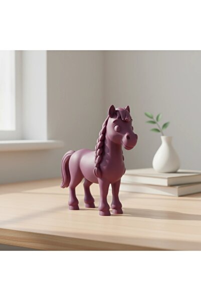 OEM Figurină Cal cu Coamă Împletită, Imprimată 3D, Jucărie și Decor