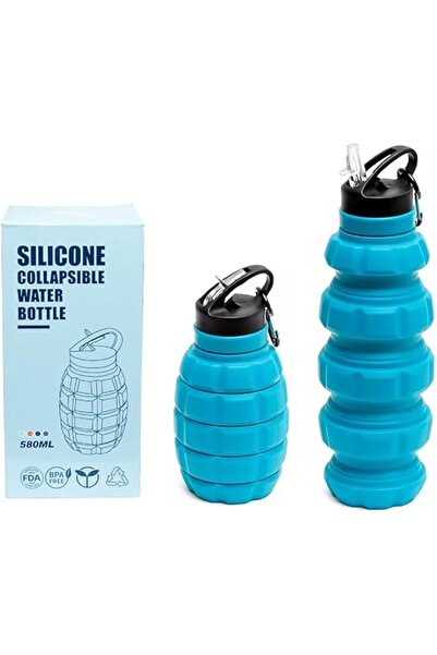 QUTOOB Foldable water bottle with hanging loop for camping, travel, hiking, g...