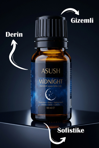 ASUSH Midnight Esansiyel Yağ 10 ML – Derin, Mistik ve Kalıcı Ortam Kokusu