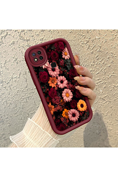SLIMFELT Redmi 9C/10A Uyumlu Yüksek Kaliteli Çiçek Desenli, Düşmeye Dayanıklı...