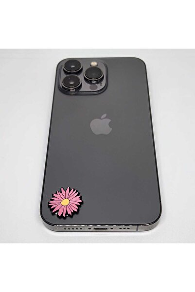 Generic Pink Daisy Flower Metal Sticker for iPhone, Glossy Finish, Self-Adhesive, Decorative Phone Accessory