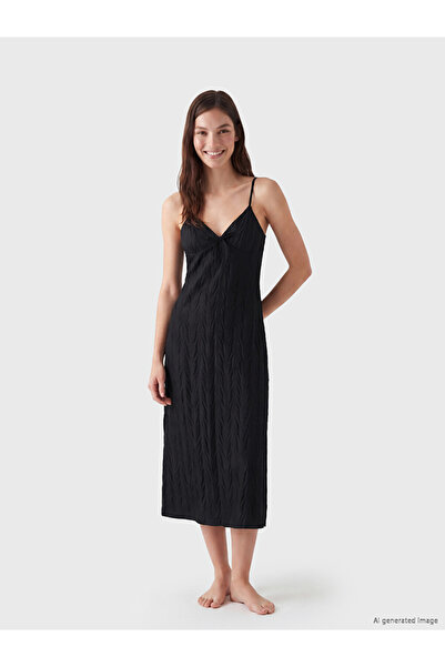 LC Waikiki V Neck Strappy Women's Fancy Nightdress