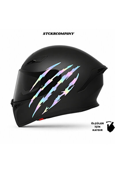 STCKRCO Pençe Kask Sticker – Motor Kaskı İçin Premium Pençe Sticker - Motor S...