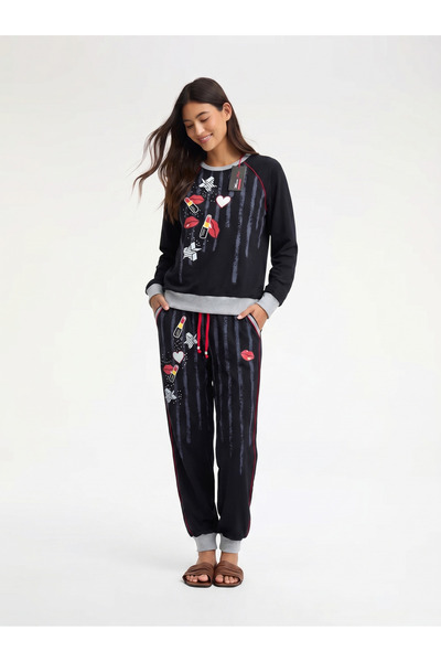 Levantino Women's pajama set, cotton Long sleeve two-piece casual pajamas