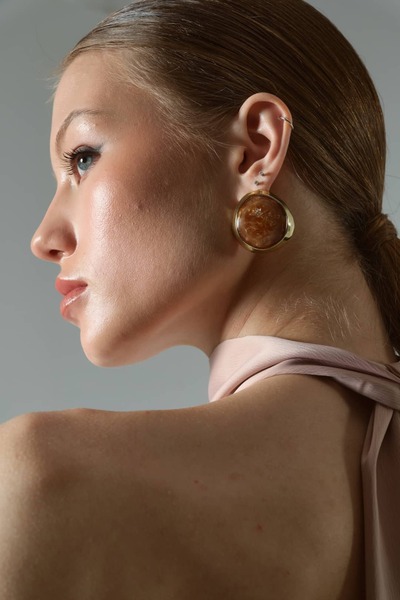 Buly Gold Earrings with Stone Detail