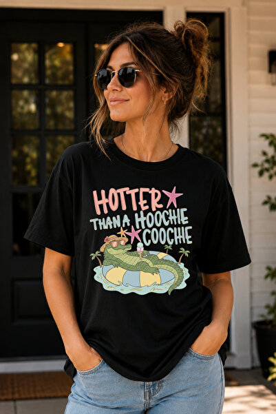 Büşra Çetin Funny Crocodile Summer T-Shirt, Retro Crocodile Graphic Tee, Tren...