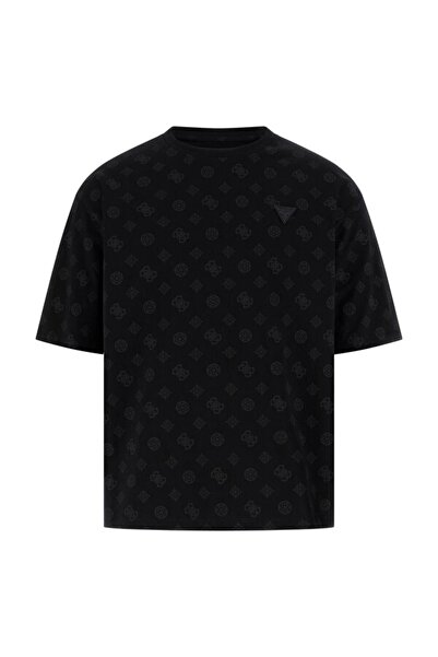 Guess Ovidio Bisiklet Yaka Kısa Kollu Erkek Siyah T-shirt Z6GI07K2852-PMKW