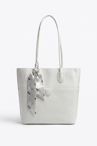 LuviShoes 1509 Γυναικεία τσάντα ώμου White Grain