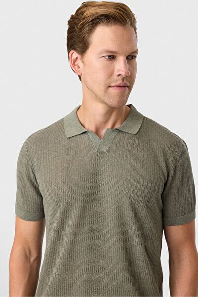 Back And Bond Green Regular Fit Knitwear T-Shirt