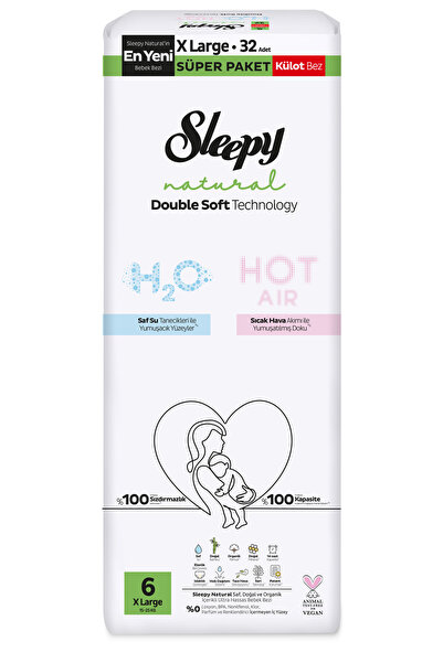 Sleepy Natural Double Soft Külot Bez 6 Beden XL 15-25 Kg 32'li